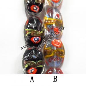 Handmade Lampwork Beads, Drum 23x17mm, Sold by PC
