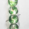 Handmade Lampwork Beads, Round 15mm, Sold by PC