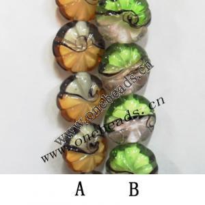 Handmade Lampwork Beads, Flat Round 20mm, Sold by PC