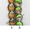 Handmade Lampwork Beads, Flat Round 20mm, Sold by PC