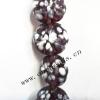 Handmade Lampwork Beads, Flat Round 20mm, Sold by PC