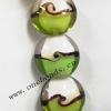 Handmade Lampwork Beads, Flat Round 20mm, Sold by PC