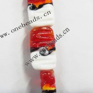 Handmade Lampwork Beads, Rectangular 16x25mm, Sold by PC