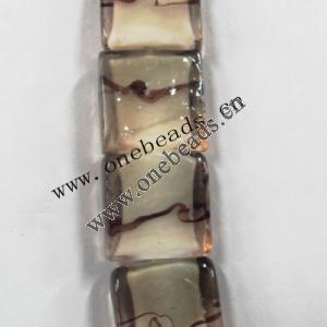 Handmade Lampwork Beads, Rectangular 20x15mm, Sold by PC