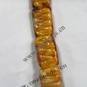 Handmade Lampwork Beads, Rectangular 25x16x8mm, Sold by PC