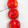 Handmade Lampwork Beads, Flat Round 20x11mm, Sold by PC