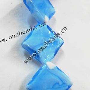 Handmade Lampwork Beads, Diamond 25x25x6mm, Sold by PC