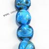 Handmade Lampwork Beads, Flat Round 18x10mm, Sold by PC