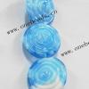 Handmade Lampwork Beads, Flat Round 20x12mm, Sold by PC