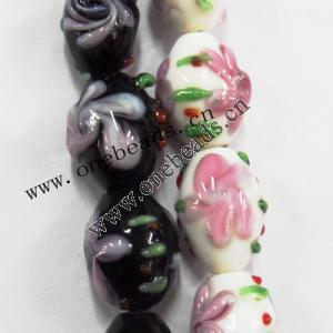 Handmade Lampwork Beads, Drum 18x14mm, Sold by PC