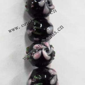 Handmade Lampwork Beads, Round 17mm, Sold by PC
