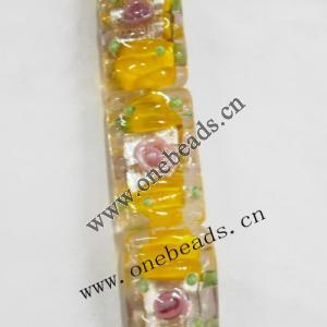 Handmade Lampwork Beads, Rectangular 25x15mm, Sold by PC