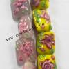 Handmade Lampwork Beads, Rectangular 14x17mm, Sold by PC