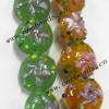 Handmade Lampwork Beads, Flat Round 20x12mm, Sold by PC