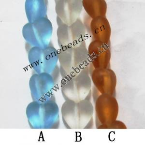 Matte Handmade Lampwork Beads, Heart 12x9mm, Sold by PC