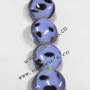 Handmade Lampwork Beads, Flat Round 20x10mm, Sold by PC