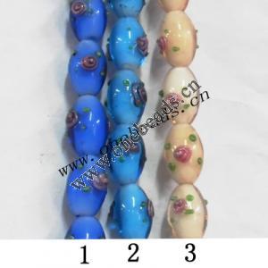 Handmade Lampwork Beads, Drum 18x14mm, Sold by PC