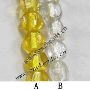 Handmade Lampwork Beads,  Flat Round 18x10mm, Sold by PC