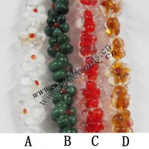Handmade Lampwork Beads, Flower 14x8mm, Sold by PC