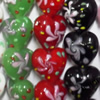 Handmade Lampwork Beads, Heart 28x19mm, Sold by PC