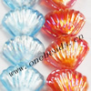 Luminous Lampwork Beads, Fan 26x10mm, Sold by PC