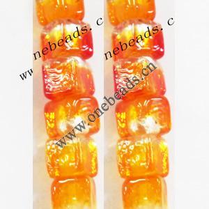Luminous Lampwork Beads, Cube 10mm, Sold by PC