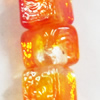 Luminous Lampwork Beads, Cube 10mm, Sold by PC