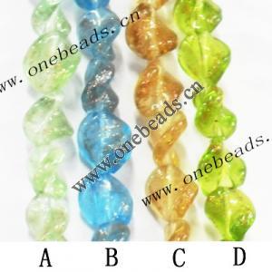 Luminous Lampwork Beads, Twist 24mm, Sold by PC