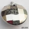 Jewelry findings, CCB plastic Beads, Faceted Flat Round 14mm hole=1.5mm, Sold by Bag