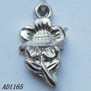 Jewelry findings, CCB plastic Pendant, Flower 11x20mm hole=1.5mm, Sold by PC