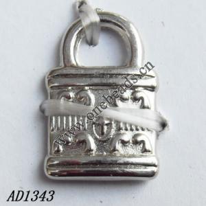 Jewelry findings, CCB plastic Pendant, Lock 10x16mm hole=4mm, Sold by PC
