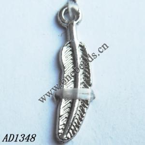 Jewelry findings, CCB plastic Pendant, Leaf 5x22mm hole=2mm, Sold by PC