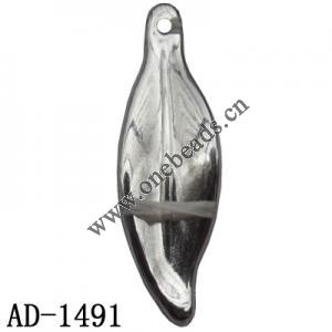 Jewelry Finding CCB plastic Pendant, Leaf 39x11.5mm hole=1mm, Sold by bag