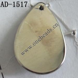 Jewelry Finding CCB plastic Pendant, Flat Teardrop 17x25mm hole=1mm, Sold by bag