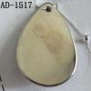 Jewelry Finding CCB plastic Pendant, Flat Teardrop 17x25mm hole=1mm, Sold by bag