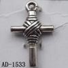 Jewelry Finding CCB plastic Pendant, Cross 18x28mm hole=2mm, Sold by bag