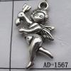 Jewelry Finding CCB plastic Pendant, Angel 22x39mm hole=3mm, Sold by bag