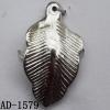 Jewelry Finding CCB plastic Pendant, Leaf 16.5x31.5mm hole=1mm, Sold by bag