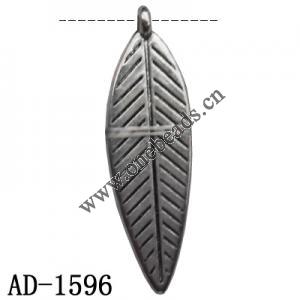 Jewelry Finding CCB plastic Pendant, Leaf 34x10mm hole=2mm, Sold by bag