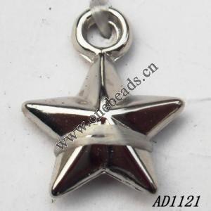 Jewelry findings, CCB plastic Pendant, Star 12x15mm hole=2mm, Sold by PC