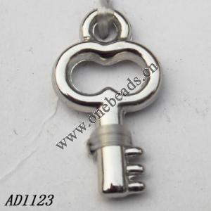 Jewelry findings, CCB plastic Pendant, Key 10x17mm hole=2mm, Sold by PC