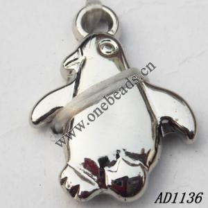Jewelry findings, CCB plastic Pendant, Animal 16x21mm hole=2mm, Sold by PC