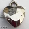Jewelry findings, CCB plastic Pendant, Faceted Heart 15x20mm hole=3mm, Sold by PC