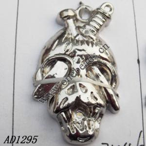 Jewelry findings, CCB plastic Pendant, Skeleton 27x46mm hole=3mm, Sold by PC