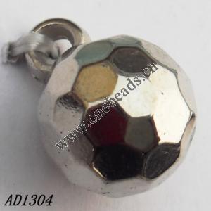 Jewelry findings, CCB plastic Pendant, Faceted Round 13x18mm hole=2.5mm, Sold by PC