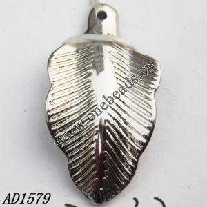 Jewelry findings, CCB plastic Pendant, Leaf 17x32mm hole=1mm, Sold by PC