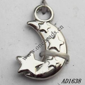 Jewelry findings, CCB plastic Pendant, Moon-Star 12x19mm hole=3mm, Sold by PC