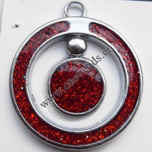  CCB plastic Pendant with enamel, 38x44mm hole=4mm, Sold by PC
