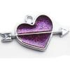  CCB plastic Pendant with enamel, Heart with sword 52x29mm hole=3mm, Sold by PC