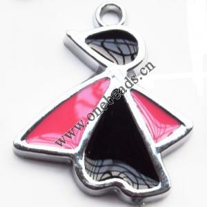  CCB plastic Pendant with enamel, Animal 35x41mm hole=3mm, Sold by PC